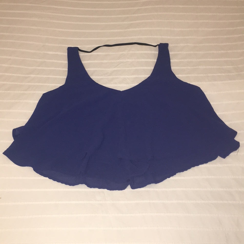 Royal blue Folwy crop top